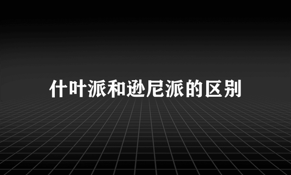 什叶派和逊尼派的区别