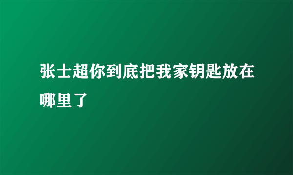 张士超你到底把我家钥匙放在哪里了