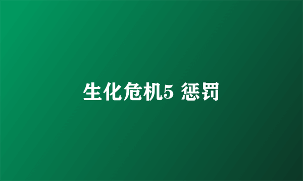 生化危机5 惩罚