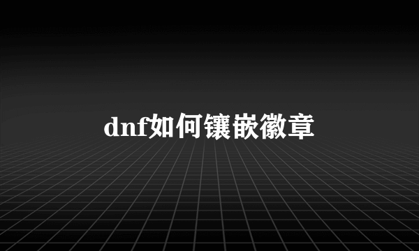 dnf如何镶嵌徽章