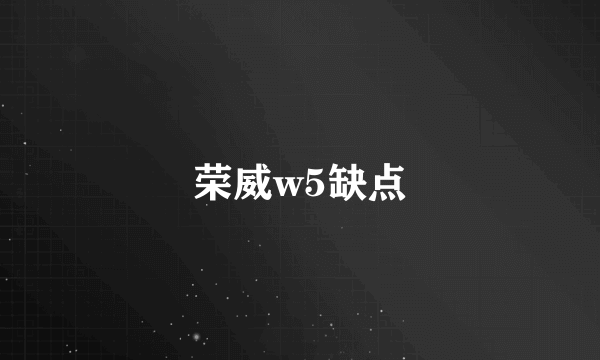 荣威w5缺点