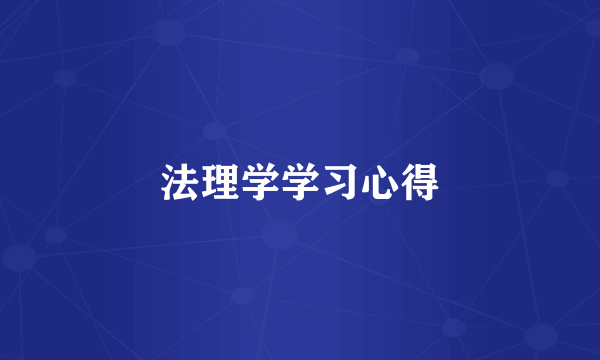 法理学学习心得