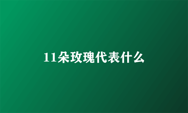 11朵玫瑰代表什么