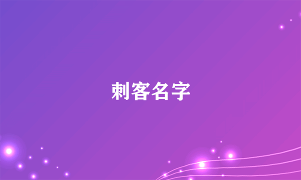 刺客名字