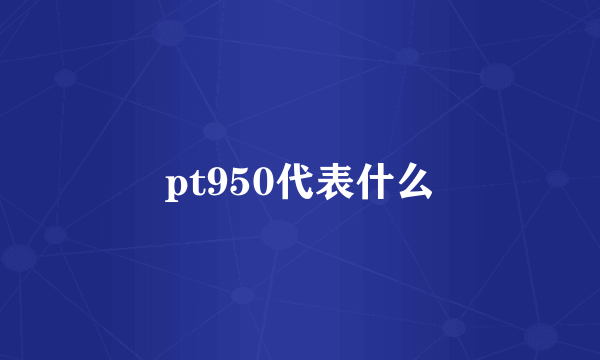 pt950代表什么