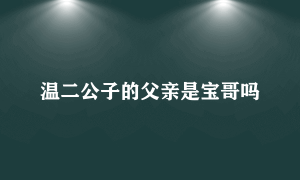 温二公子的父亲是宝哥吗