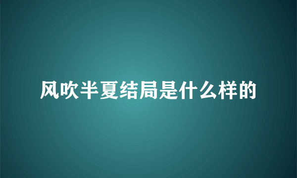 风吹半夏结局是什么样的