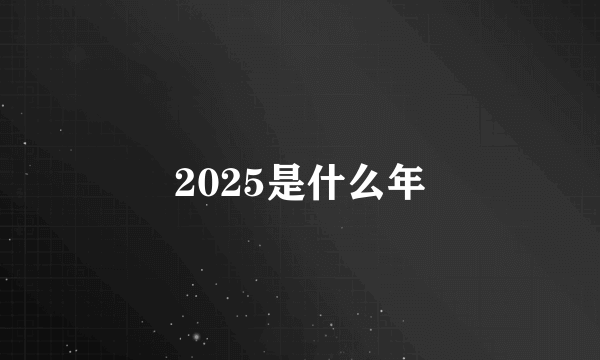 2025是什么年