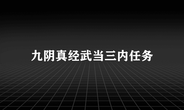 九阴真经武当三内任务