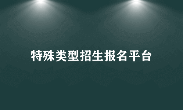 特殊类型招生报名平台