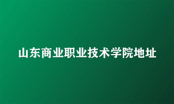 山东商业职业技术学院地址