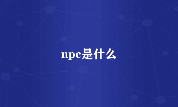 npc是什么