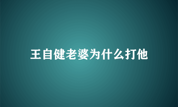 王自健老婆为什么打他