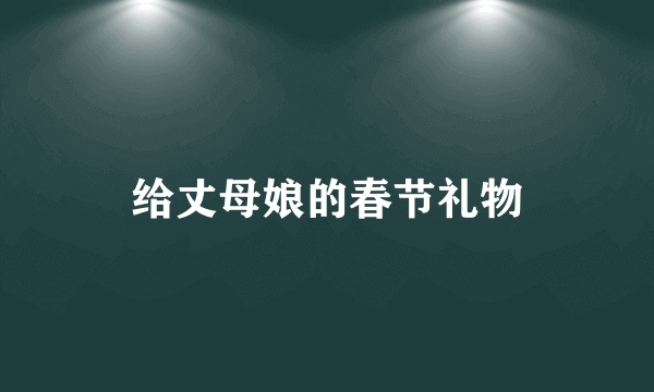 给丈母娘的春节礼物