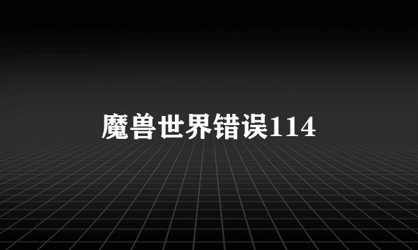 魔兽世界错误114