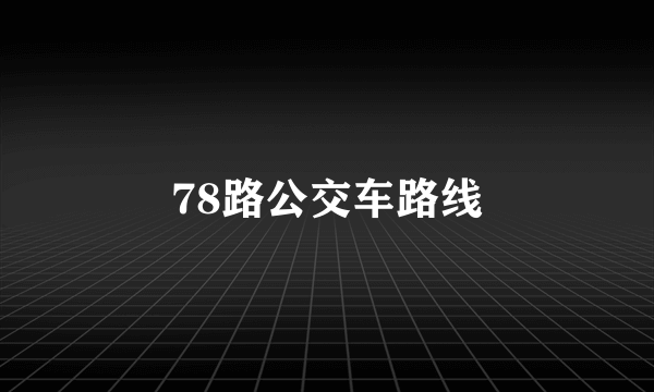 78路公交车路线