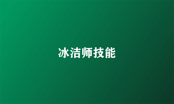 冰洁师技能