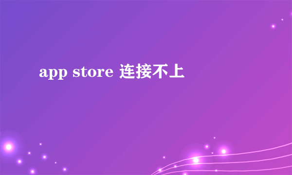 app store 连接不上