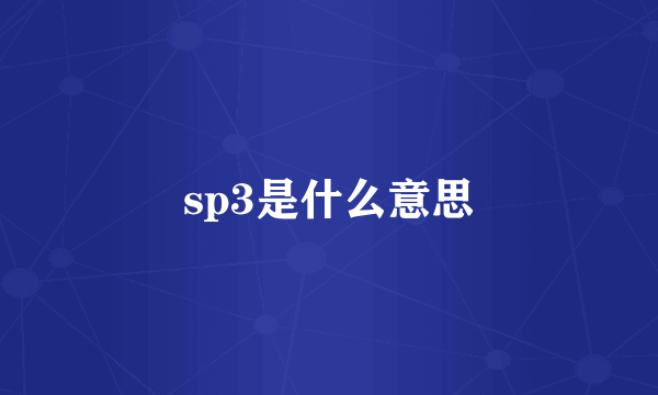 sp3是什么意思