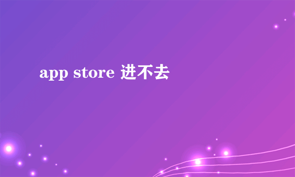 app store 进不去