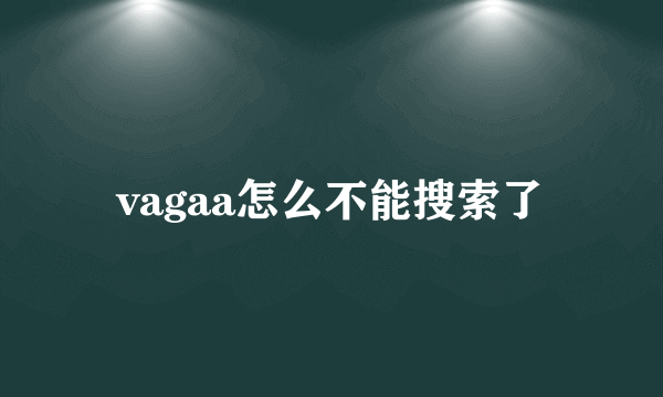 vagaa怎么不能搜索了