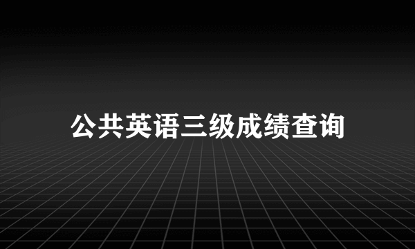 公共英语三级成绩查询