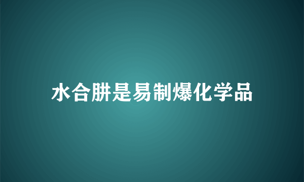 水合肼是易制爆化学品