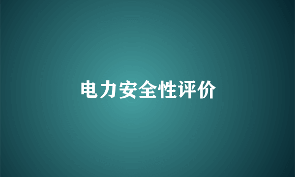 电力安全性评价