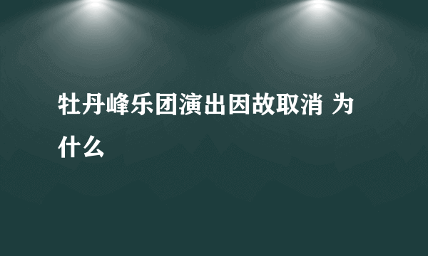 牡丹峰乐团演出因故取消 为什么