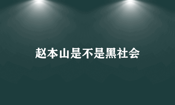 赵本山是不是黑社会