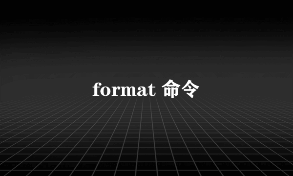 format 命令