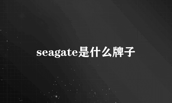 seagate是什么牌子