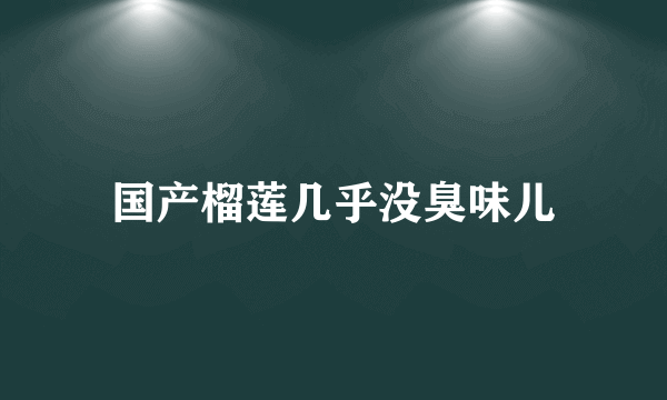 国产榴莲几乎没臭味儿