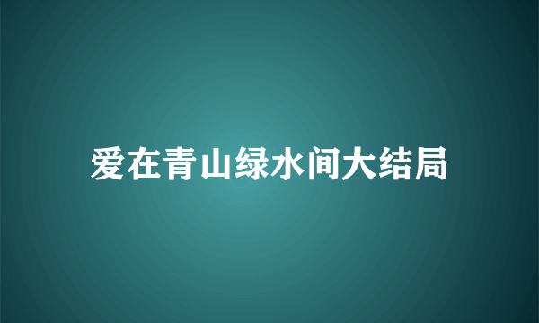 爱在青山绿水间大结局