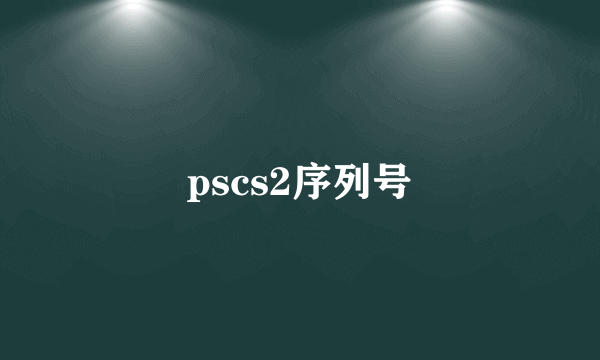 pscs2序列号