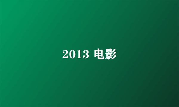 2013 电影