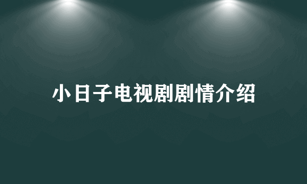 小日子电视剧剧情介绍