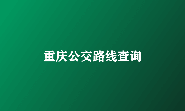 重庆公交路线查询