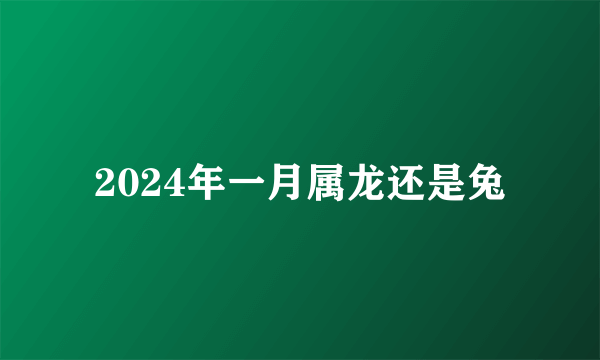 2024年一月属龙还是兔