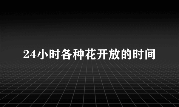 24小时各种花开放的时间