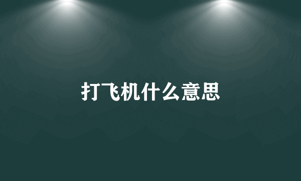 打飞机什么意思