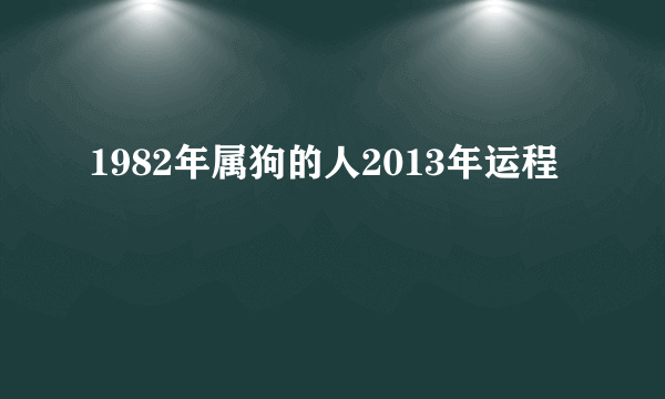 1982年属狗的人2013年运程