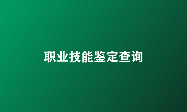 职业技能鉴定查询