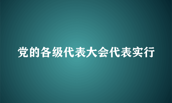 党的各级代表大会代表实行