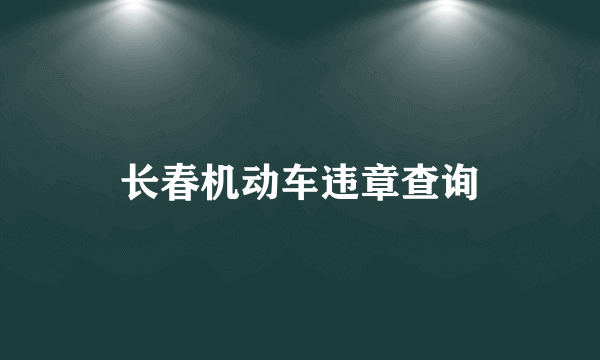 长春机动车违章查询