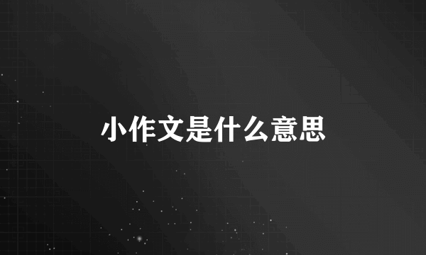 小作文是什么意思