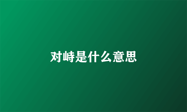 对峙是什么意思