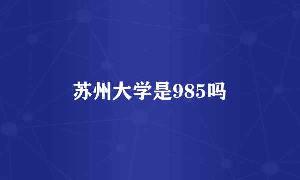 苏州大学是985吗