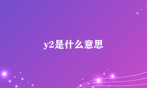 y2是什么意思