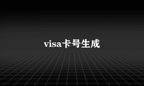 visa卡号生成